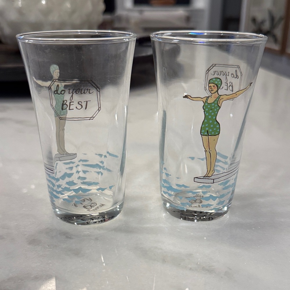 Molly Hatch Vintage Swimmer Design Glasses